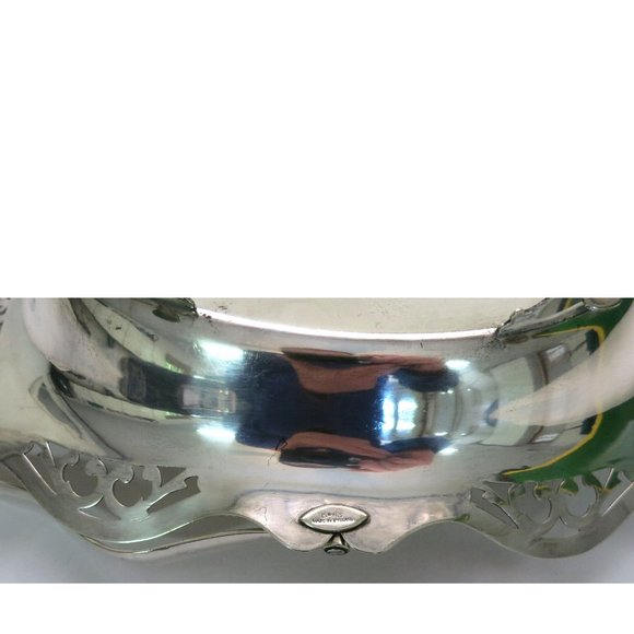 Vintage Silver Plated Basket w/ Handle Made in ENGLAND, E.P.N.S Hard Soldered - Picture 11 of 12